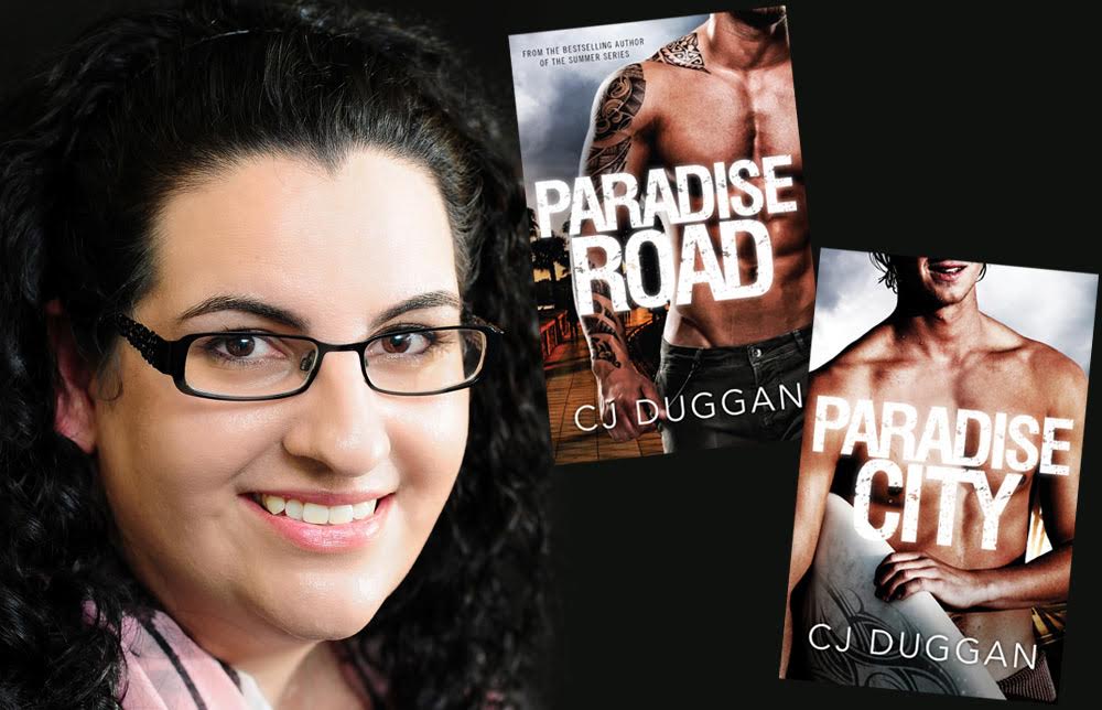 author cj duggan with her books