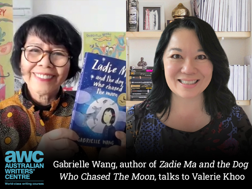 Gabrielle Wang and Valerie Khoo talking via zoom